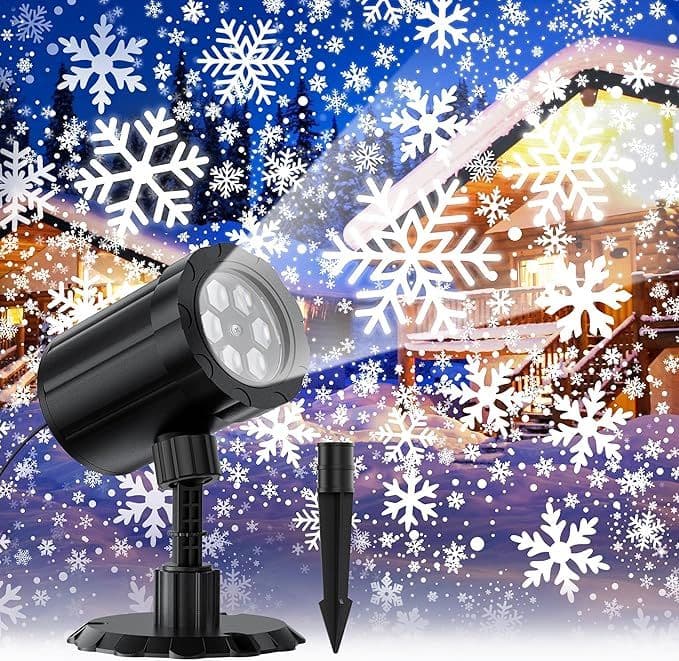 GUSODOR snowflake projector with base and ground stake